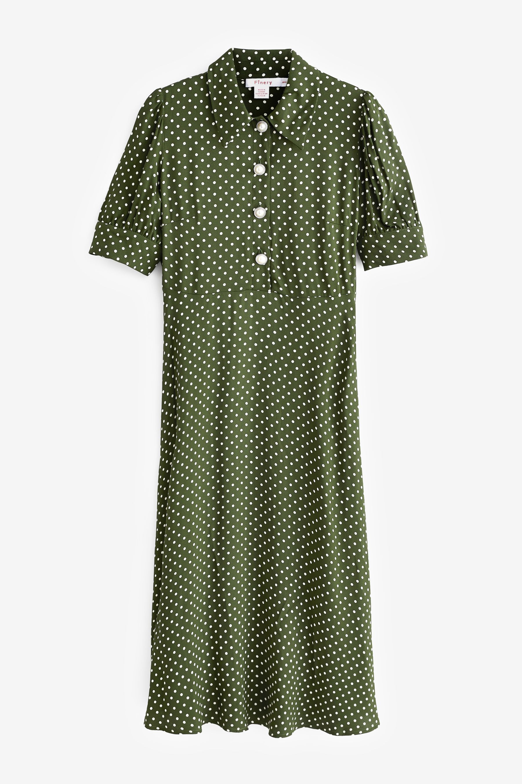 Buy Finery Green Jaela Spot Dress from Next Luxembourg
