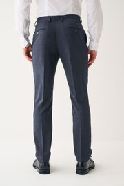 Navy Blue Skinny Check Suit Trousers - Image 2 of 10