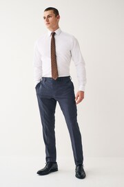 Navy Blue Skinny Check Suit Trousers - Image 3 of 10
