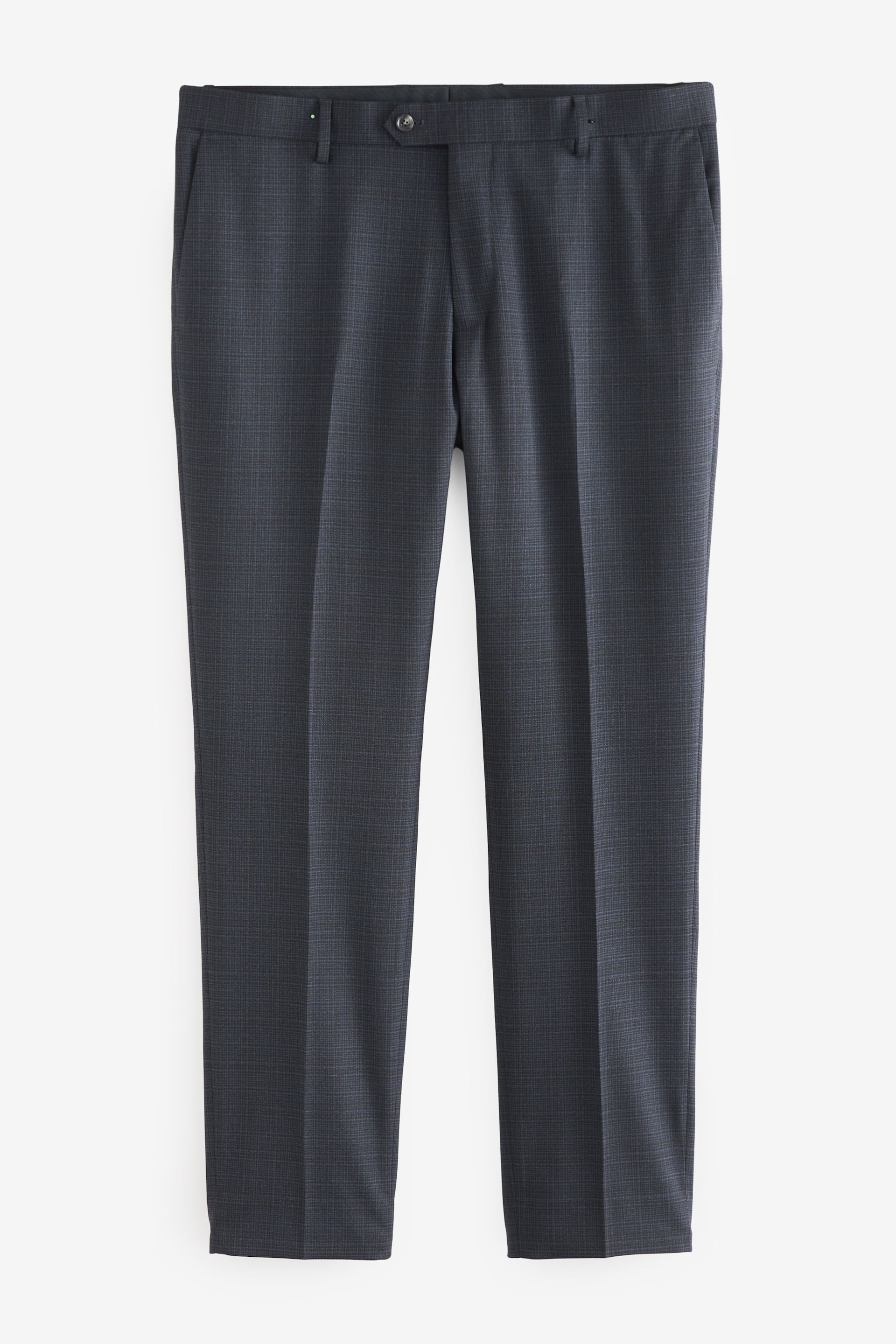 Navy Blue Skinny Check Suit Trousers - Image 5 of 10