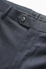 Navy Blue Skinny Check Suit Trousers - Image 7 of 10