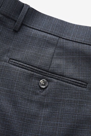 Navy Blue Skinny Check Suit Trousers - Image 8 of 10