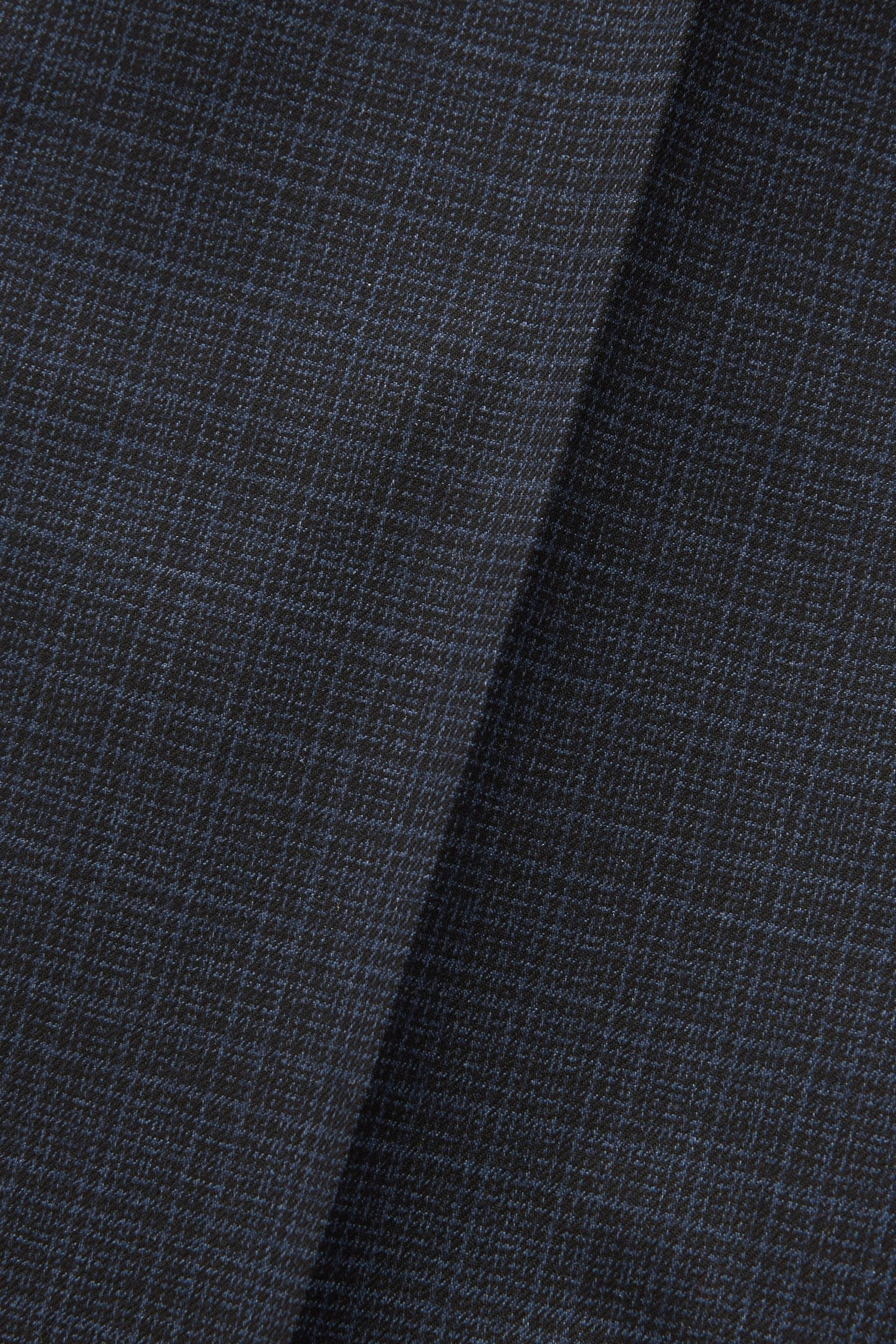 Navy Blue Skinny Check Suit Trousers - Image 9 of 10
