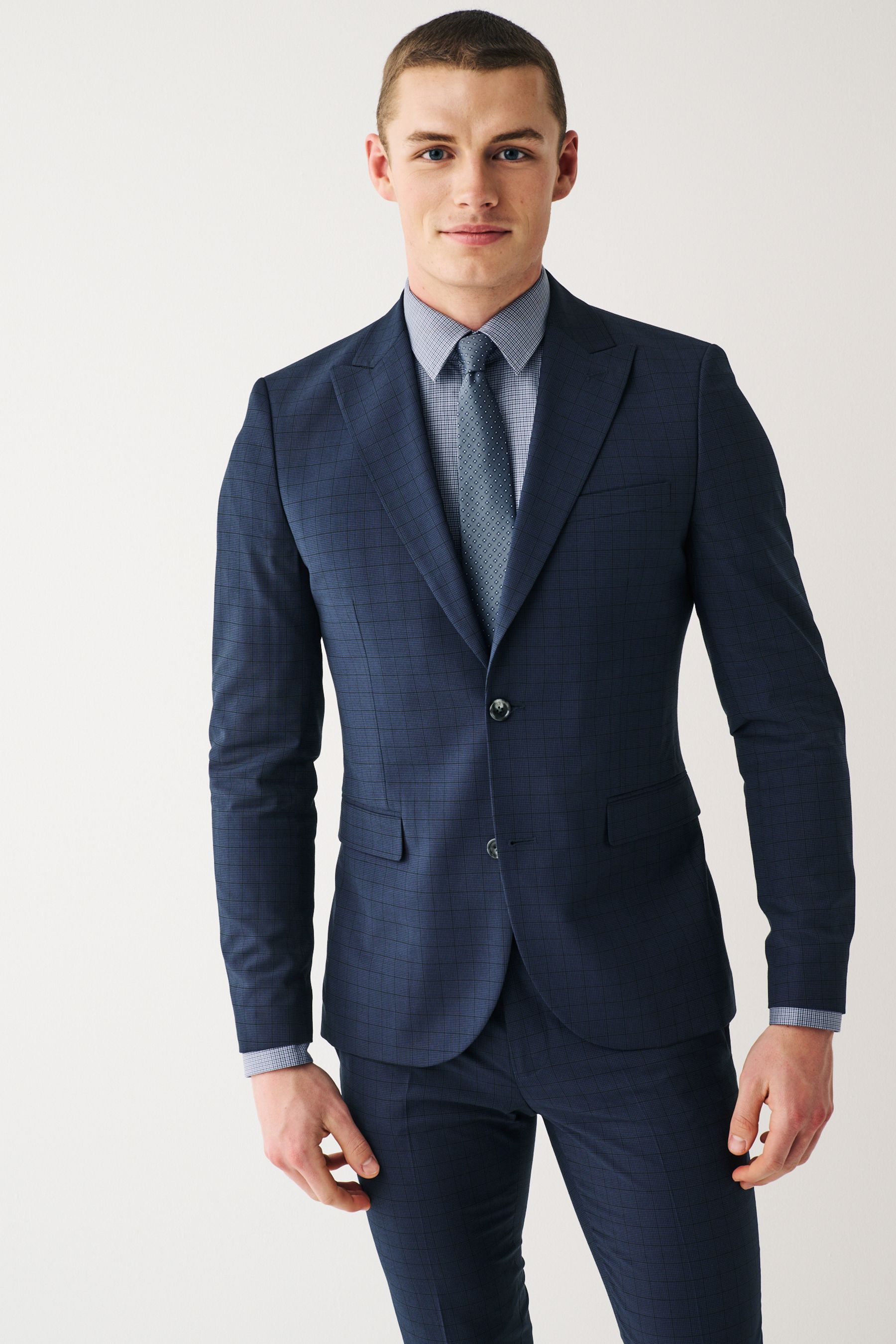 Super skinny blue suit on sale