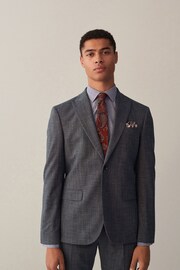 Blue Regular Fit Textured Suit Jacket - Image 1 of 14
