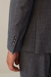 Blue Regular Fit Textured Suit Jacket - Image 6 of 14