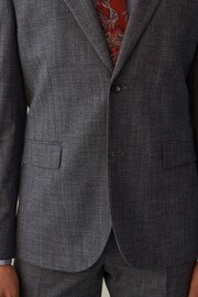 Blue Regular Fit Textured Suit Jacket - Image 7 of 14