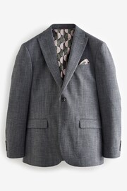 Blue Regular Fit Textured Suit Jacket - Image 8 of 14
