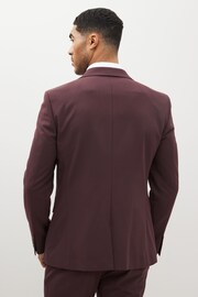 Burgundy Red Skinny Motionflex Stretch Suit: Jacket - Image 3 of 11