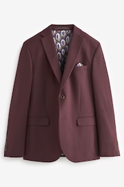 Burgundy Red Skinny Motionflex Stretch Suit: Jacket - Image 5 of 11