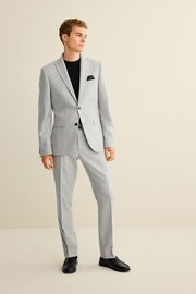 Light Grey Slim Wool Blend Donegal Suit: Trousers - Image 3 of 11