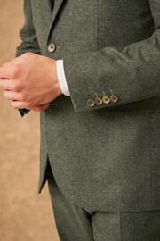 Green Slim Fit Trimmed Donegal Suit: Jacket - Image 10 of 16