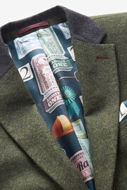 Green Slim Fit Trimmed Donegal Suit: Jacket - Image 12 of 16