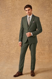 Green Slim Fit Trimmed Donegal Suit: Jacket - Image 2 of 16