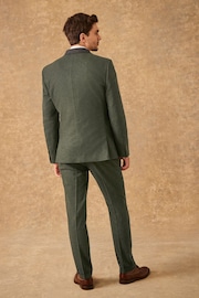 Green Slim Fit Trimmed Donegal Suit: Jacket - Image 3 of 16