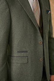 Green Slim Fit Trimmed Donegal Suit: Jacket - Image 9 of 16
