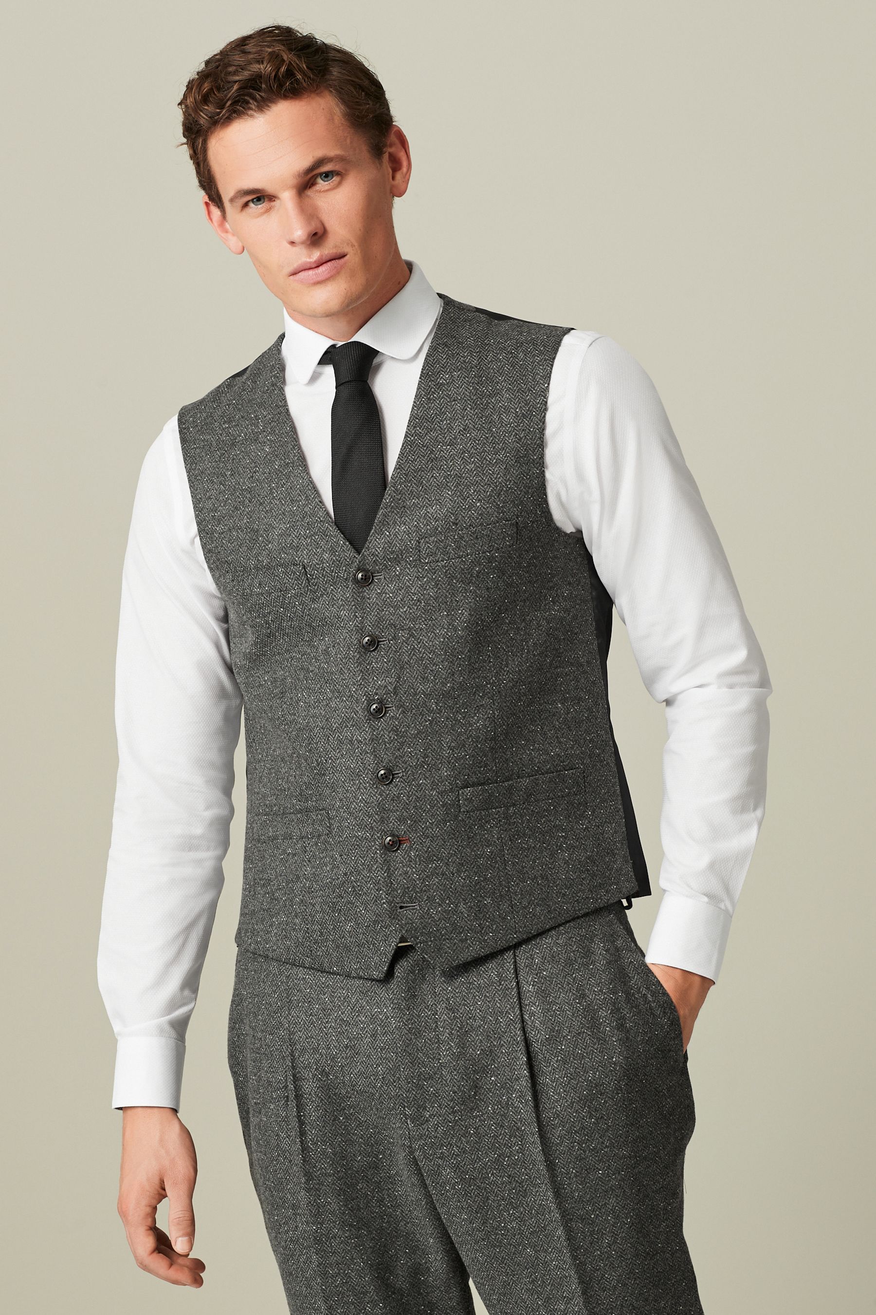 Wool grey waistcoat top