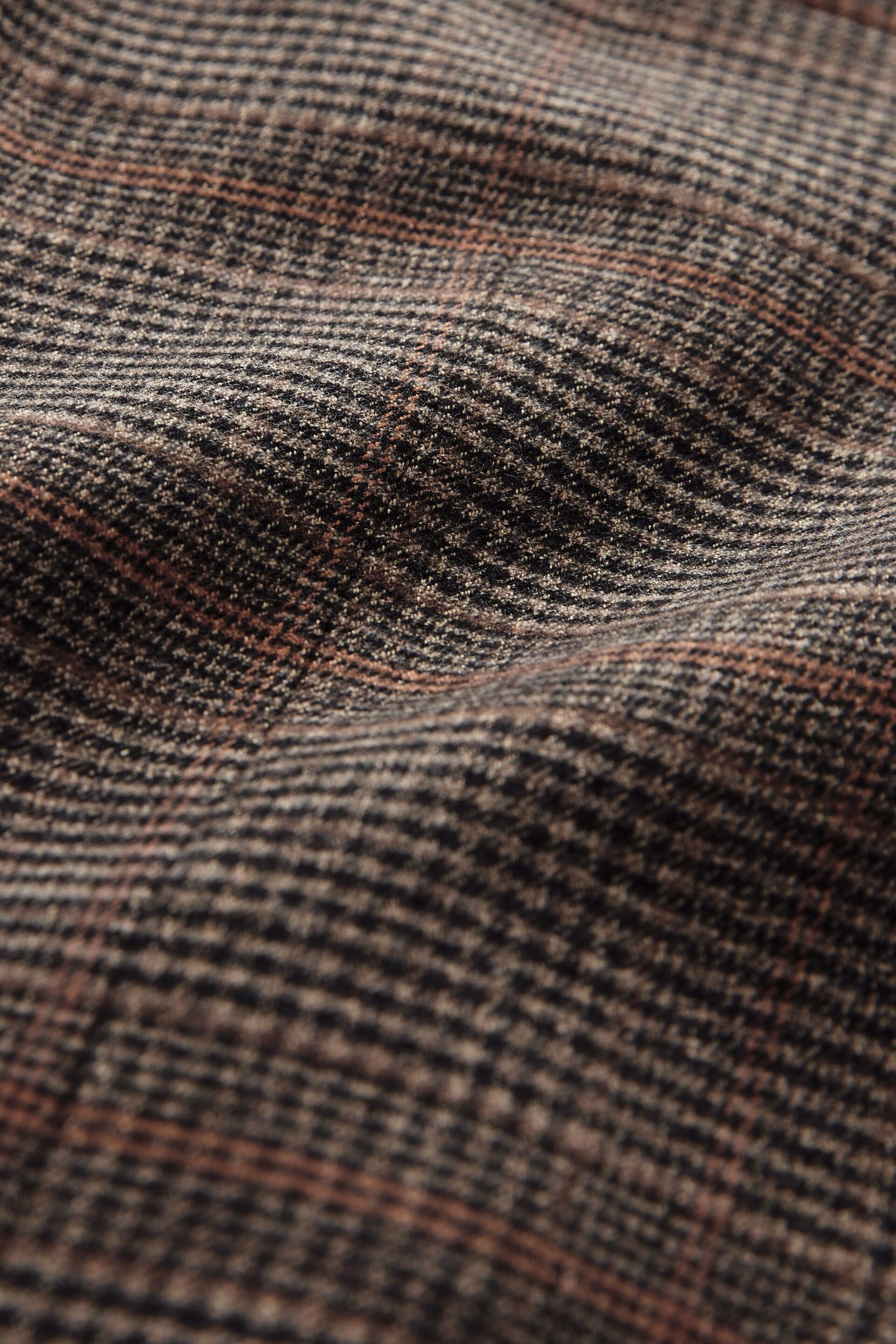 Brown Slim Check Suit Waistcoat - Image 10 of 10