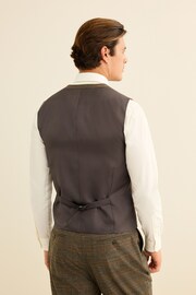 Brown Slim Check Suit Waistcoat - Image 2 of 10