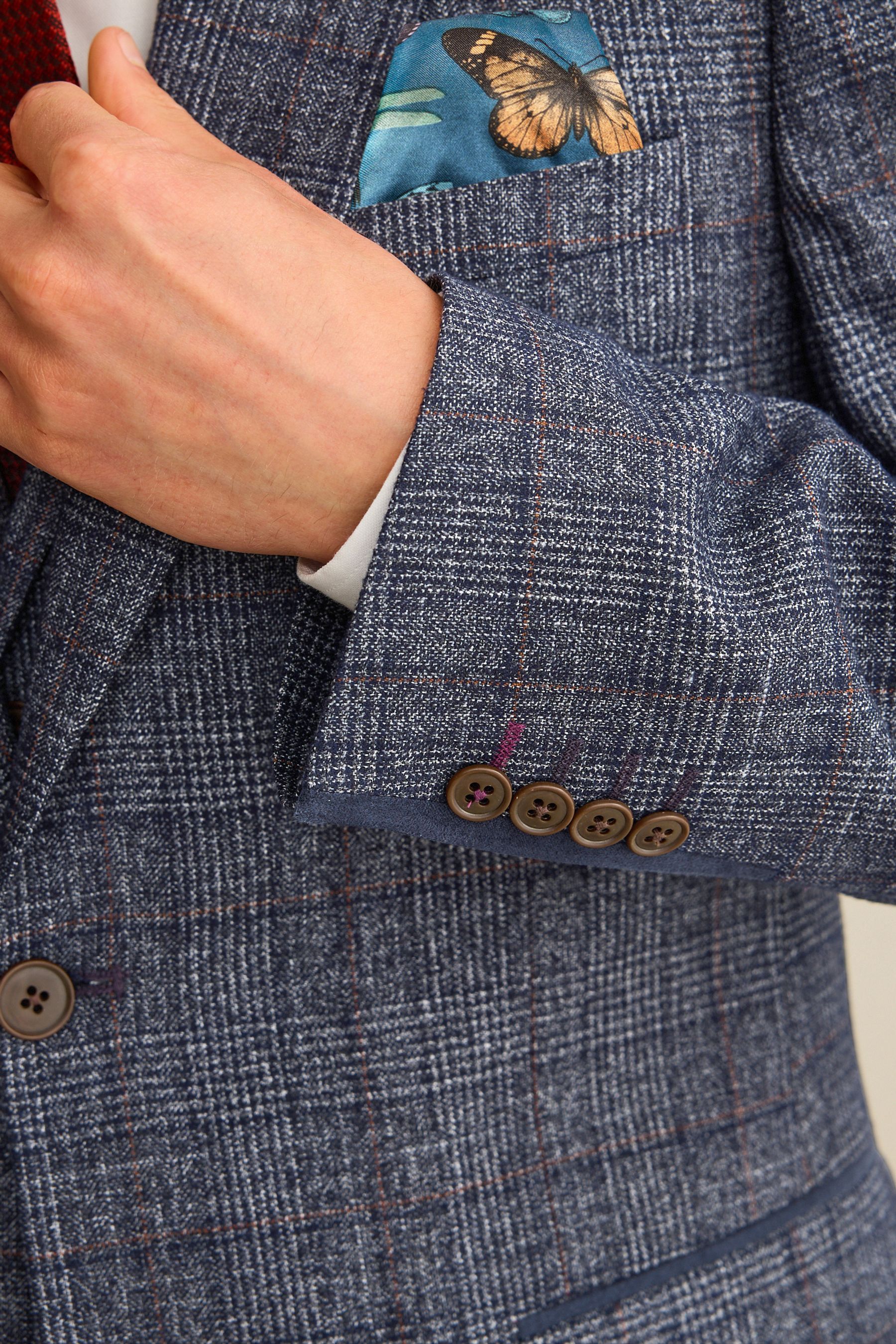 Next navy slim fit suit discount