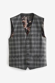 Grey Slim Fit Trimmed Check Suit: Waistcoat - Image 6 of 9