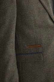 Green Regular Fit Trimmed Check Suit Jacket - Image 10 of 15