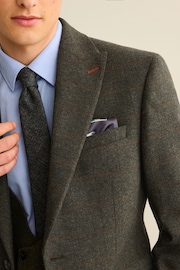 Green Regular Fit Trimmed Check Suit Jacket - Image 5 of 15