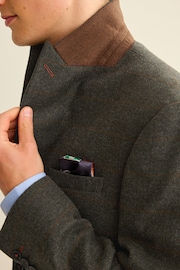 Green Regular Fit Trimmed Check Suit Jacket - Image 6 of 15