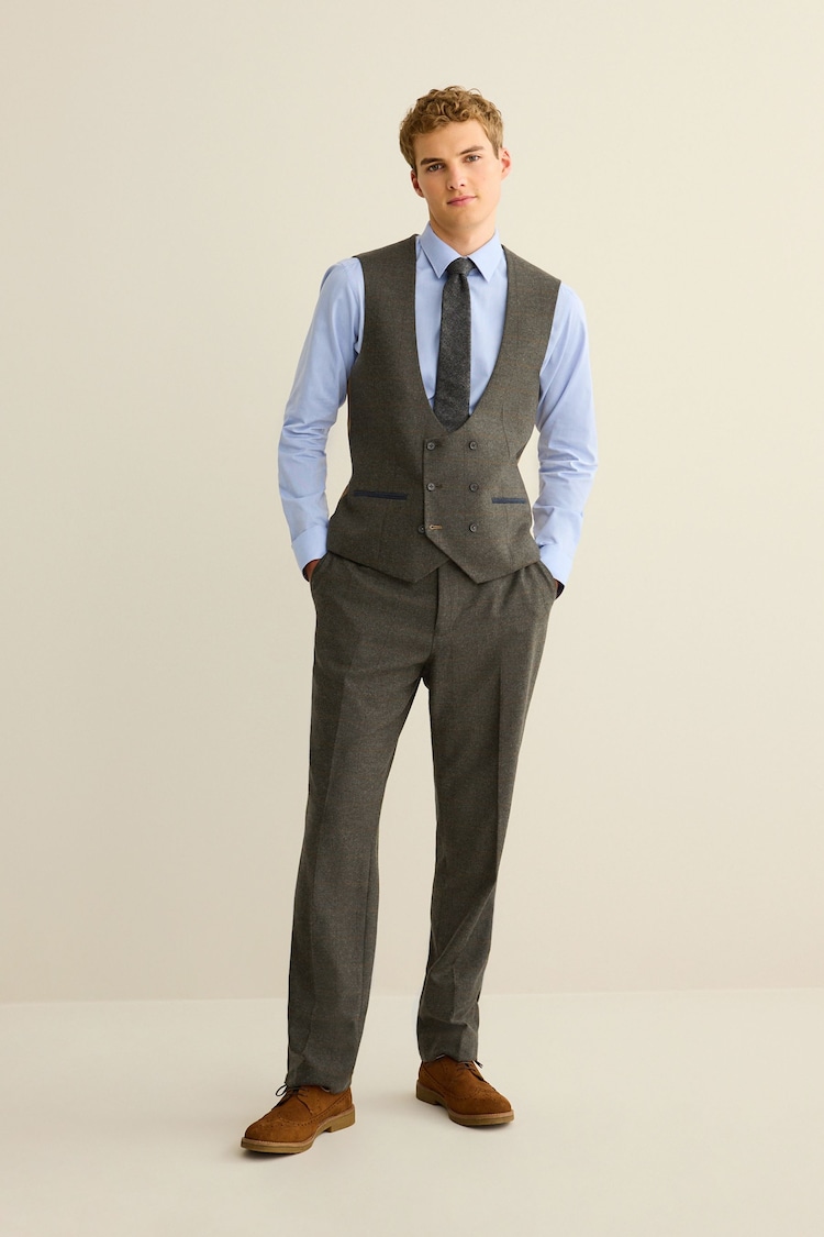 Green Regular Fit Trimmed Check Waistcoat - Image 2 of 11