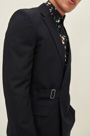 Navy Blue EDIT Slim Fit Wrap Front Suit Jacket - Image 4 of 7