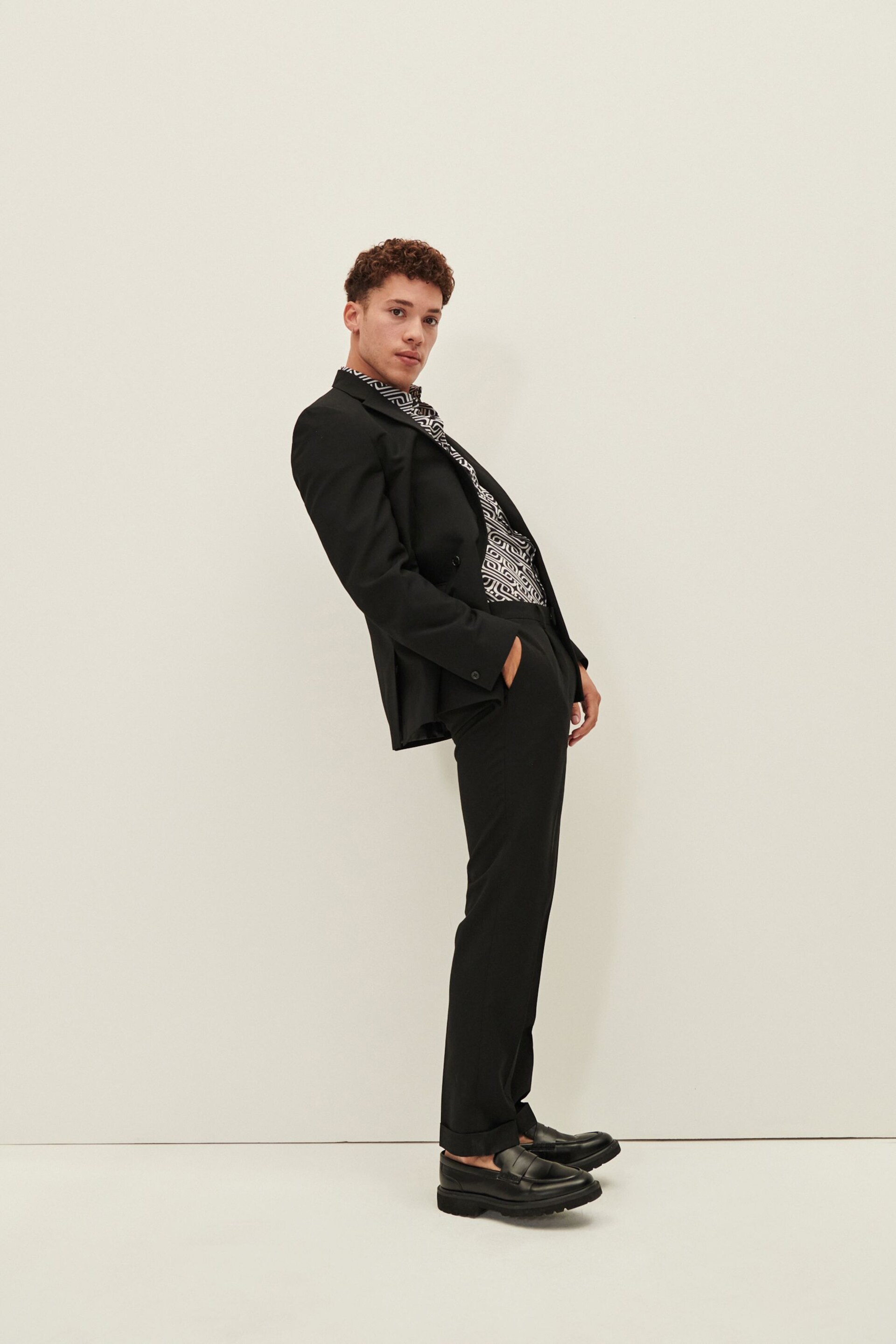 Black EDIT Slim Fit Wrap Front Suit Jacket - Image 5 of 7