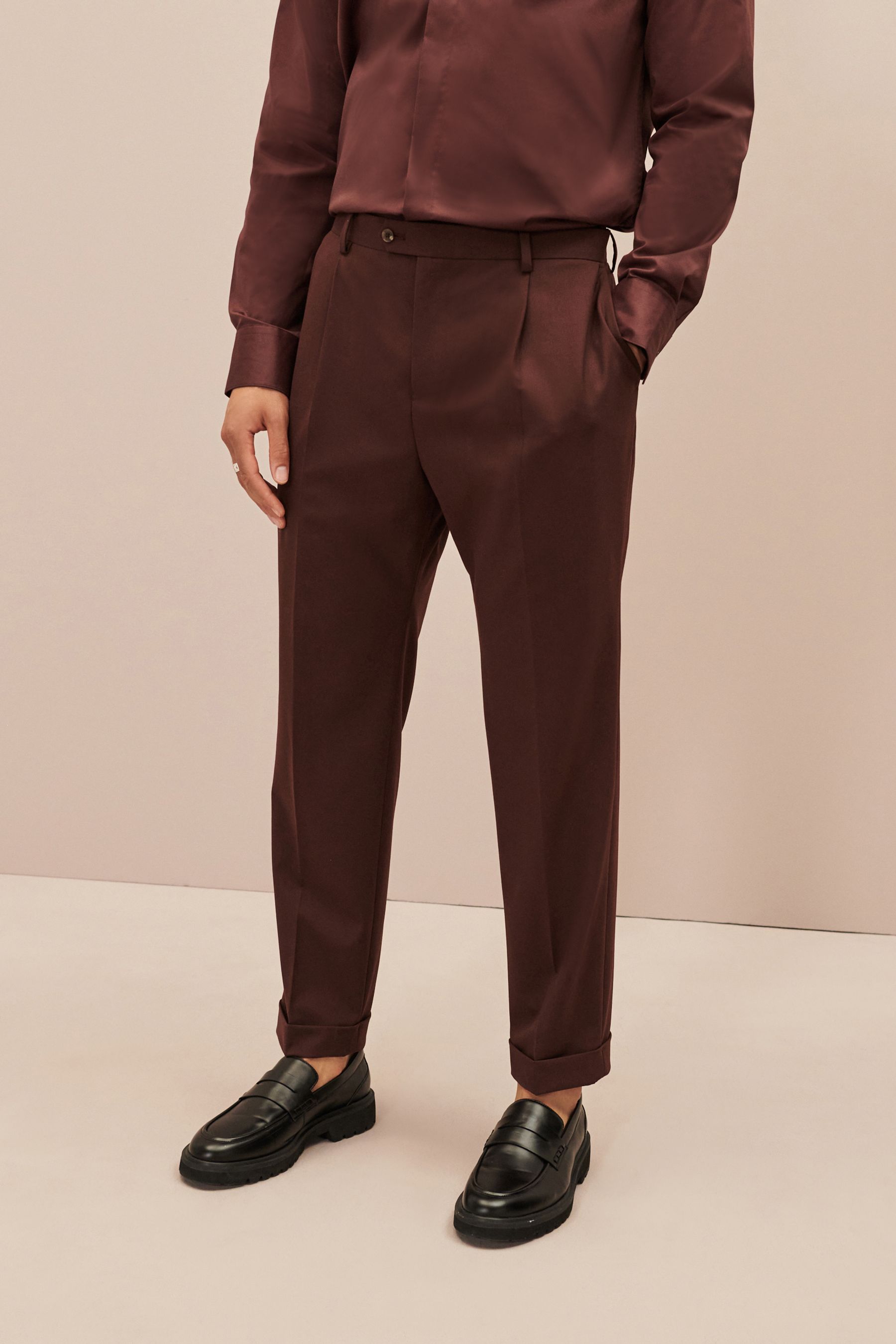 Buy Burgundy Red EDIT Relaxed Fit Suit Trousers from Next Luxembourg