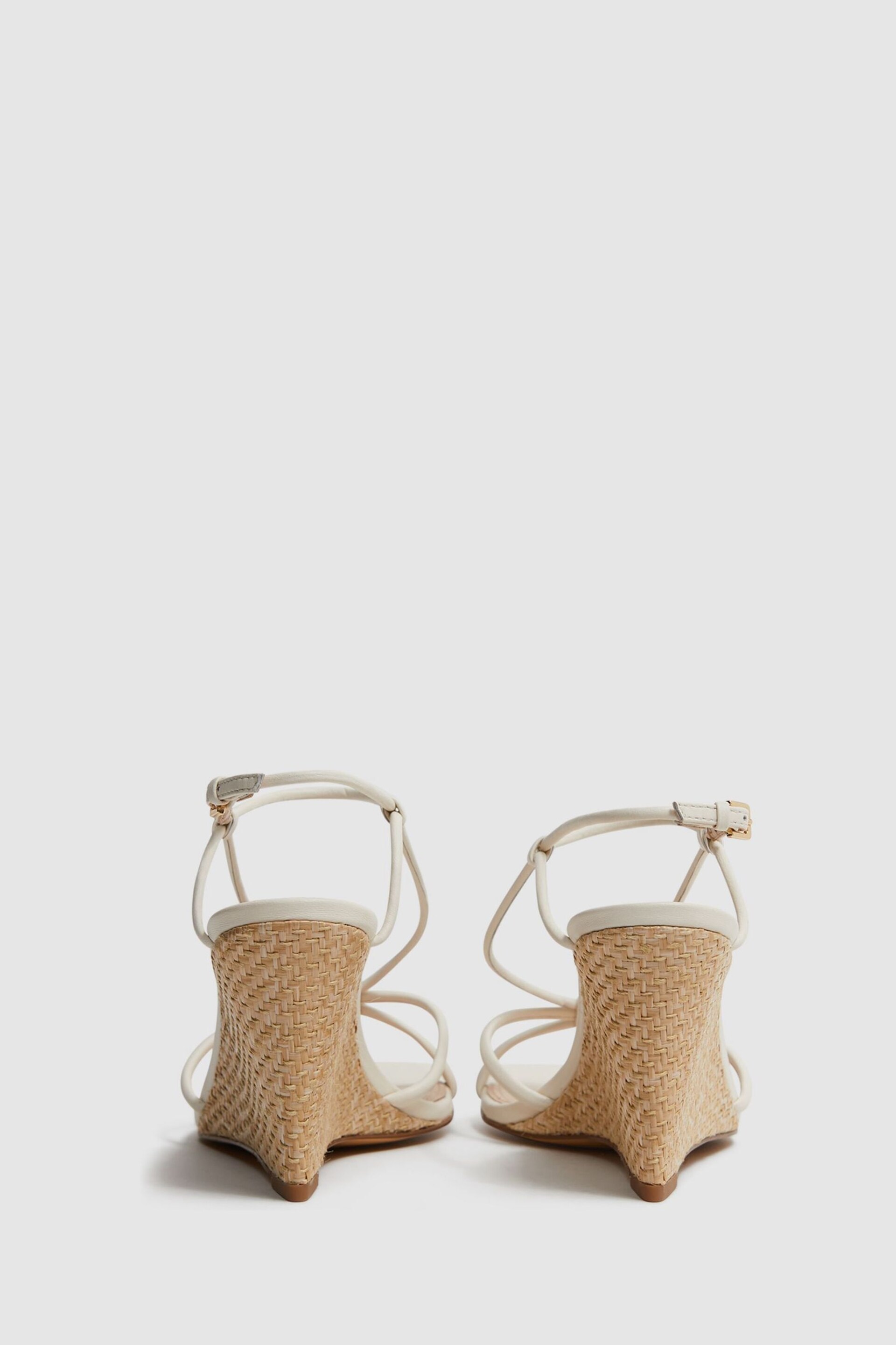 Reiss Off White Daisey Strappy Wedge Heels - Image 4 of 5