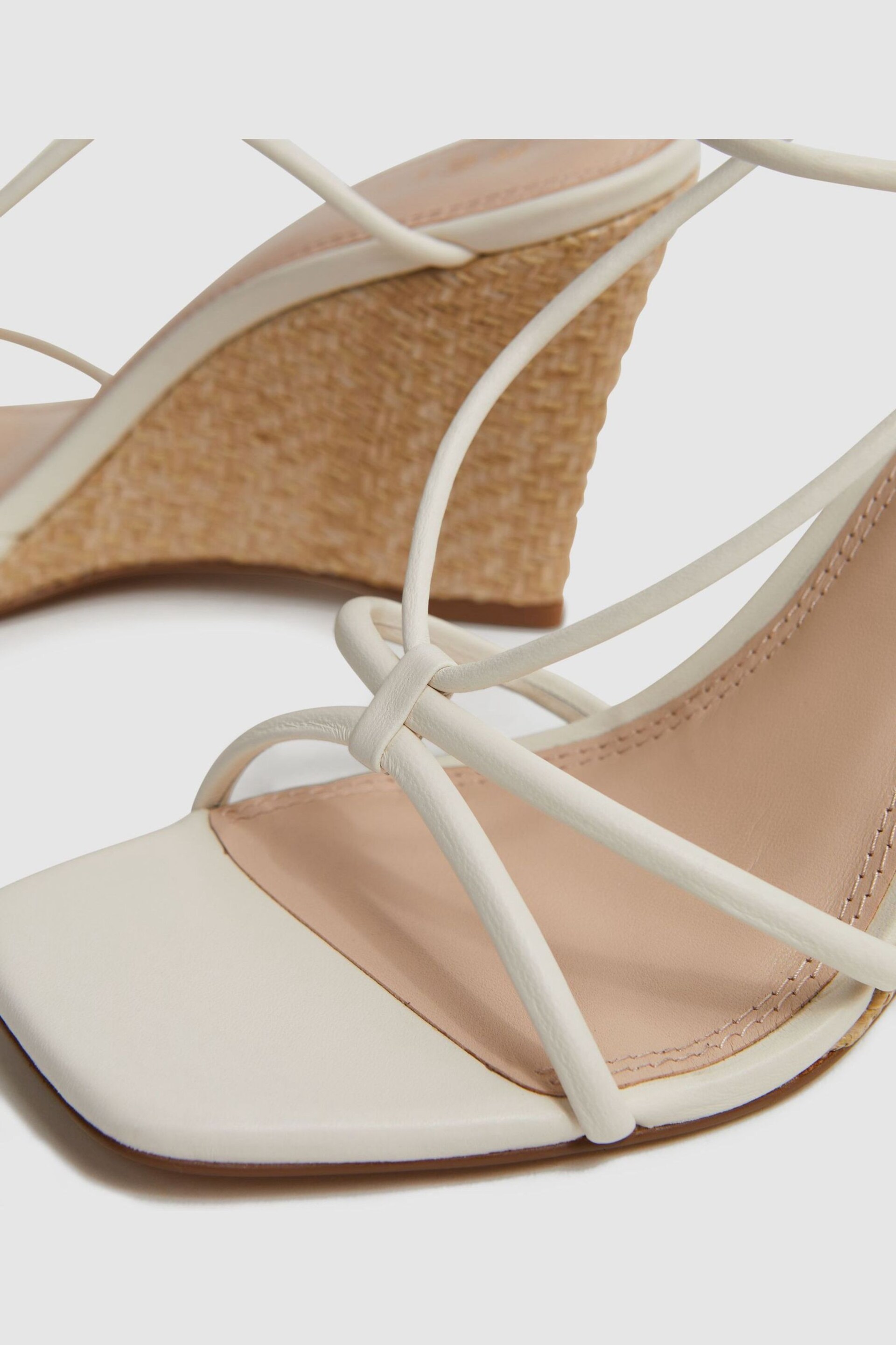 Reiss Off White Daisey Strappy Wedge Heels - Image 5 of 5