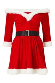 Ann Summers Red Christmas Bardot Sexy Santa Velvet Dress - Image 4 of 4
