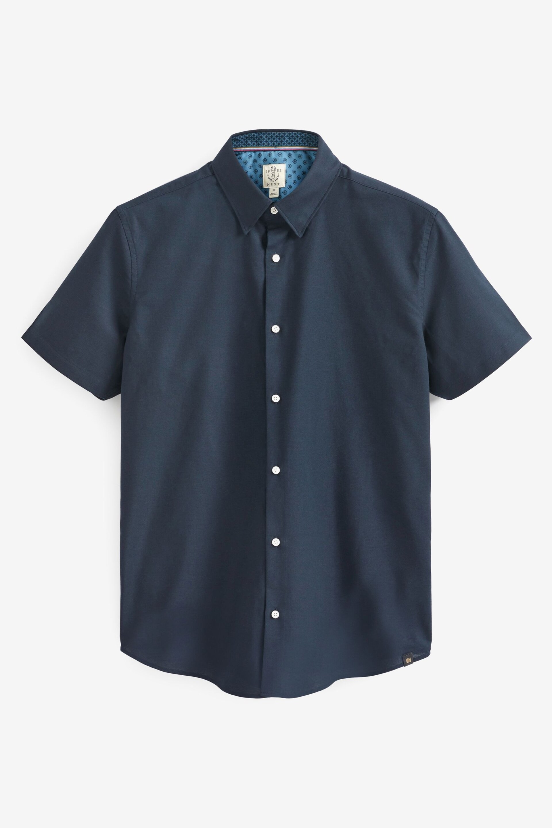 Navy Blue Stretch Oxford Short Sleeve Shirt - Image 5 of 7