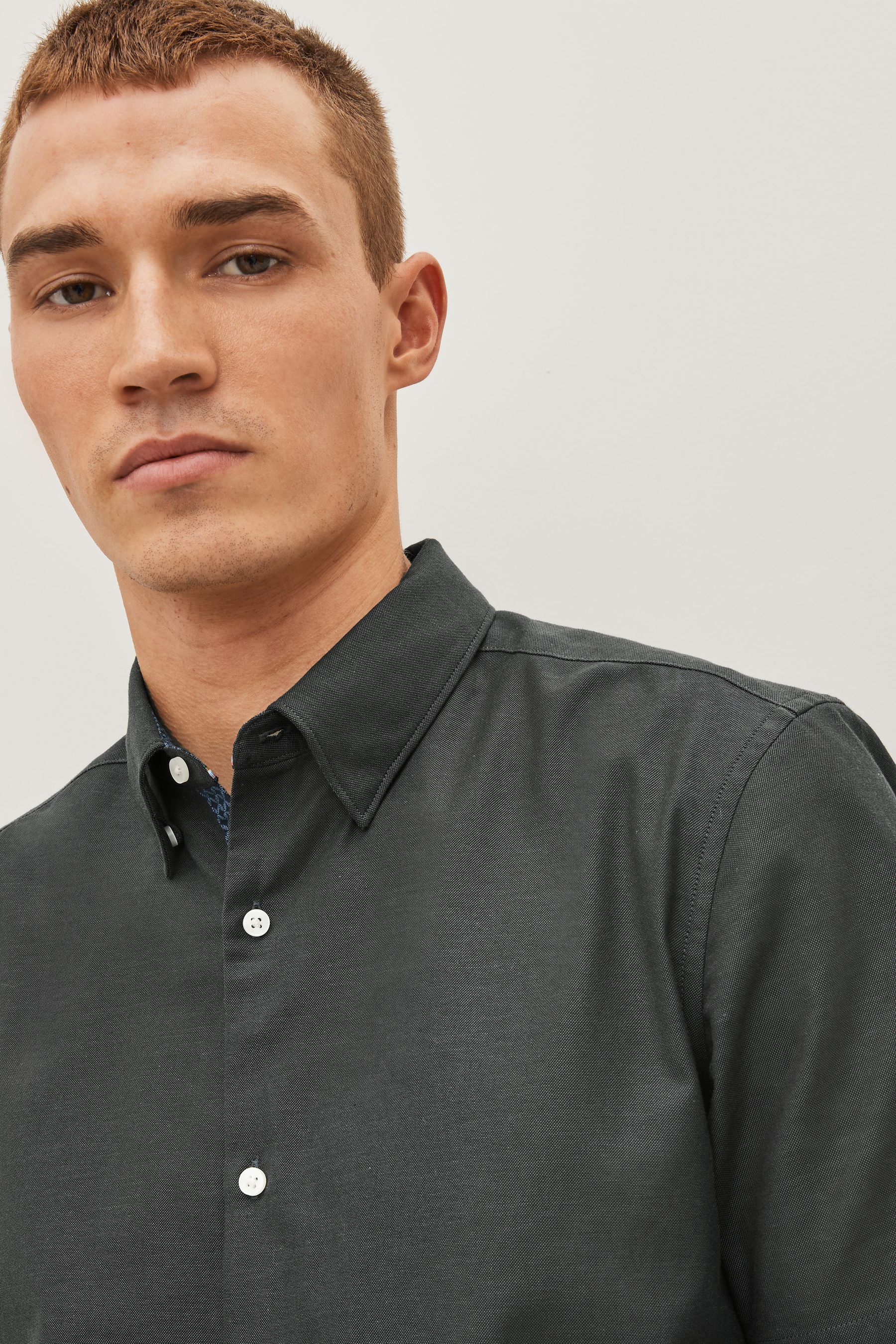 Charcoal dress shirt deals