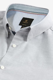 Light Grey Stretch Oxford Short Sleeve Shirt - Image 7 of 8