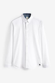 White Stretch Oxford Long Sleeve Shirt - Image 5 of 7