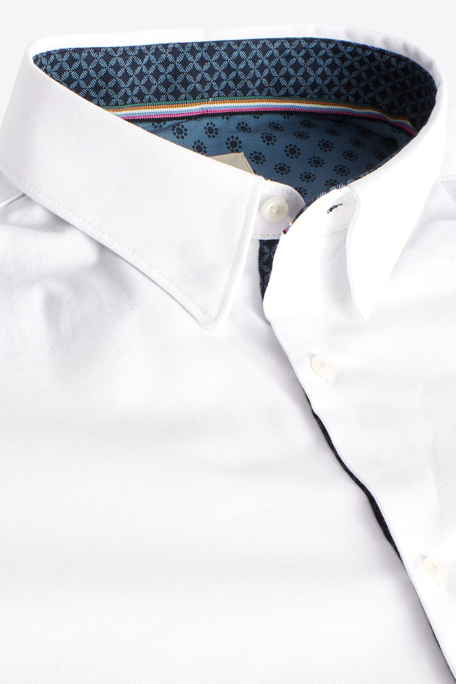 White Stretch Oxford Long Sleeve Shirt - Image 6 of 7