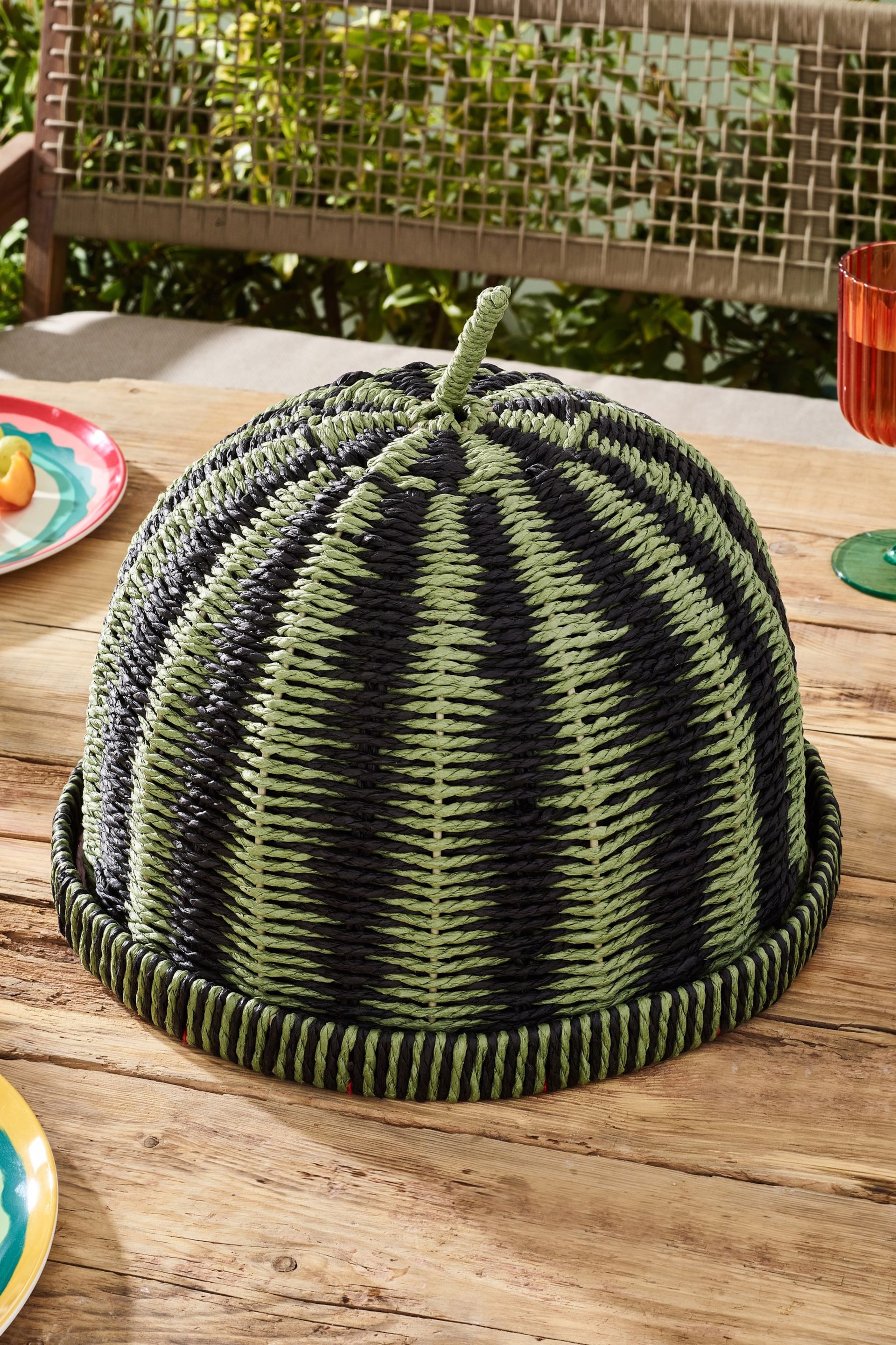 Green Woven Watermelon Food Cover - Image 3 of 5