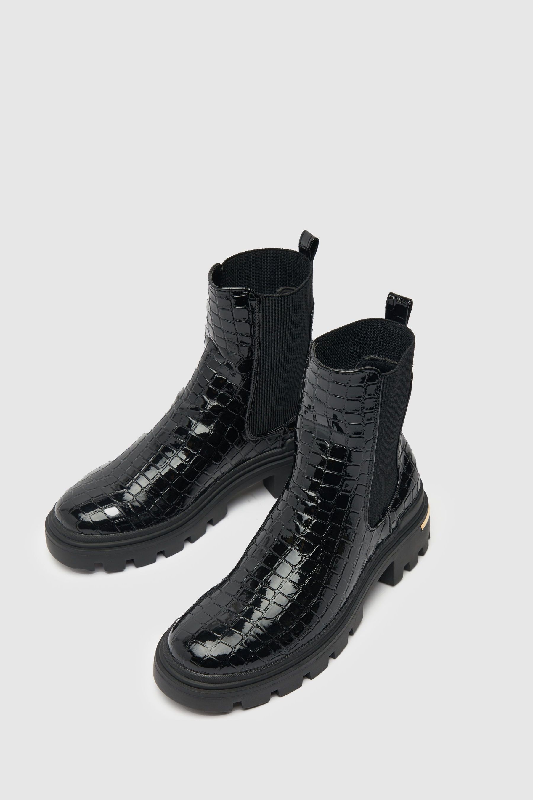 Patent croc chelsea boots clearance