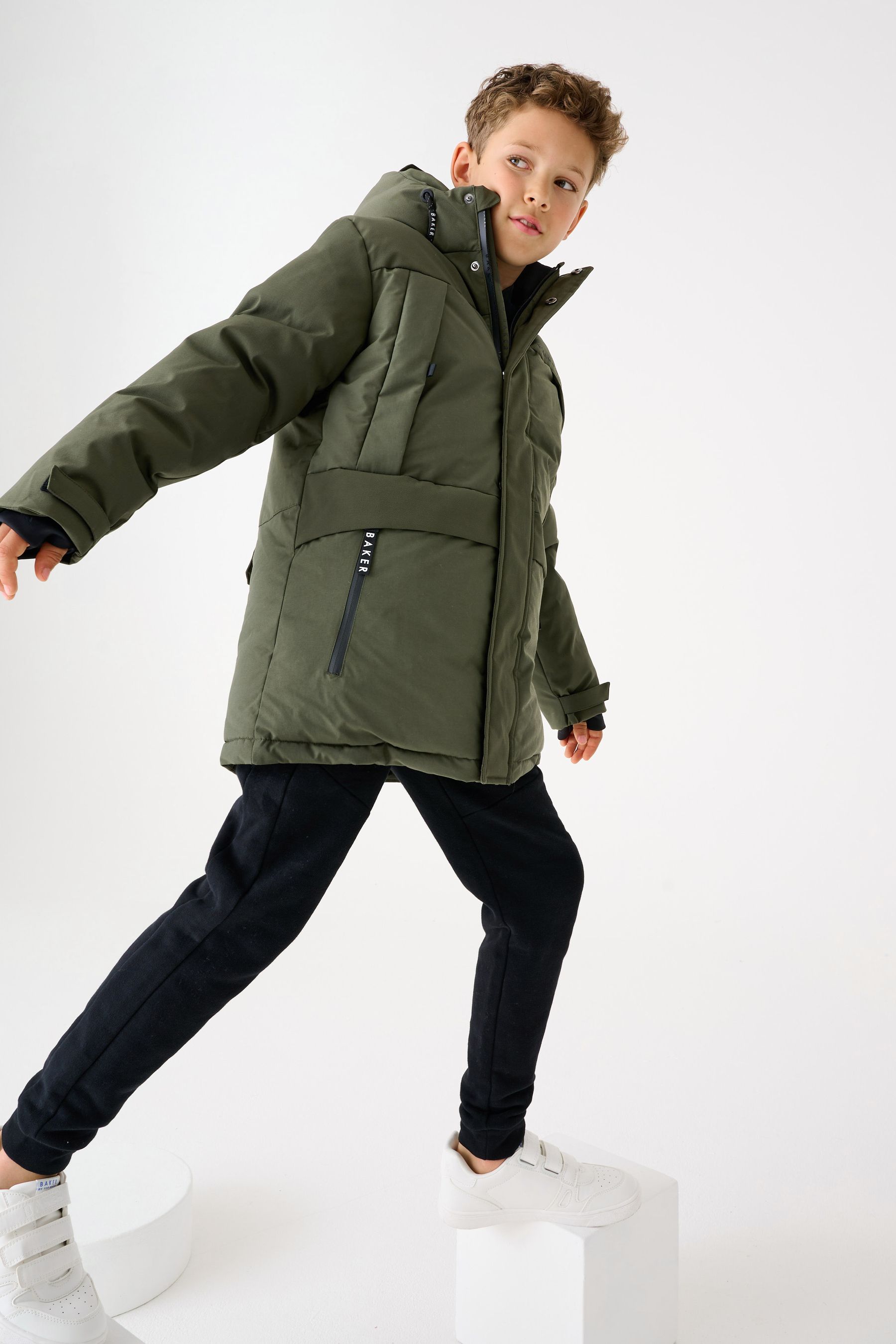 Buy Baker by Ted Baker Khaki Green Shower Resistant Parka Coat from Next Luxembourg