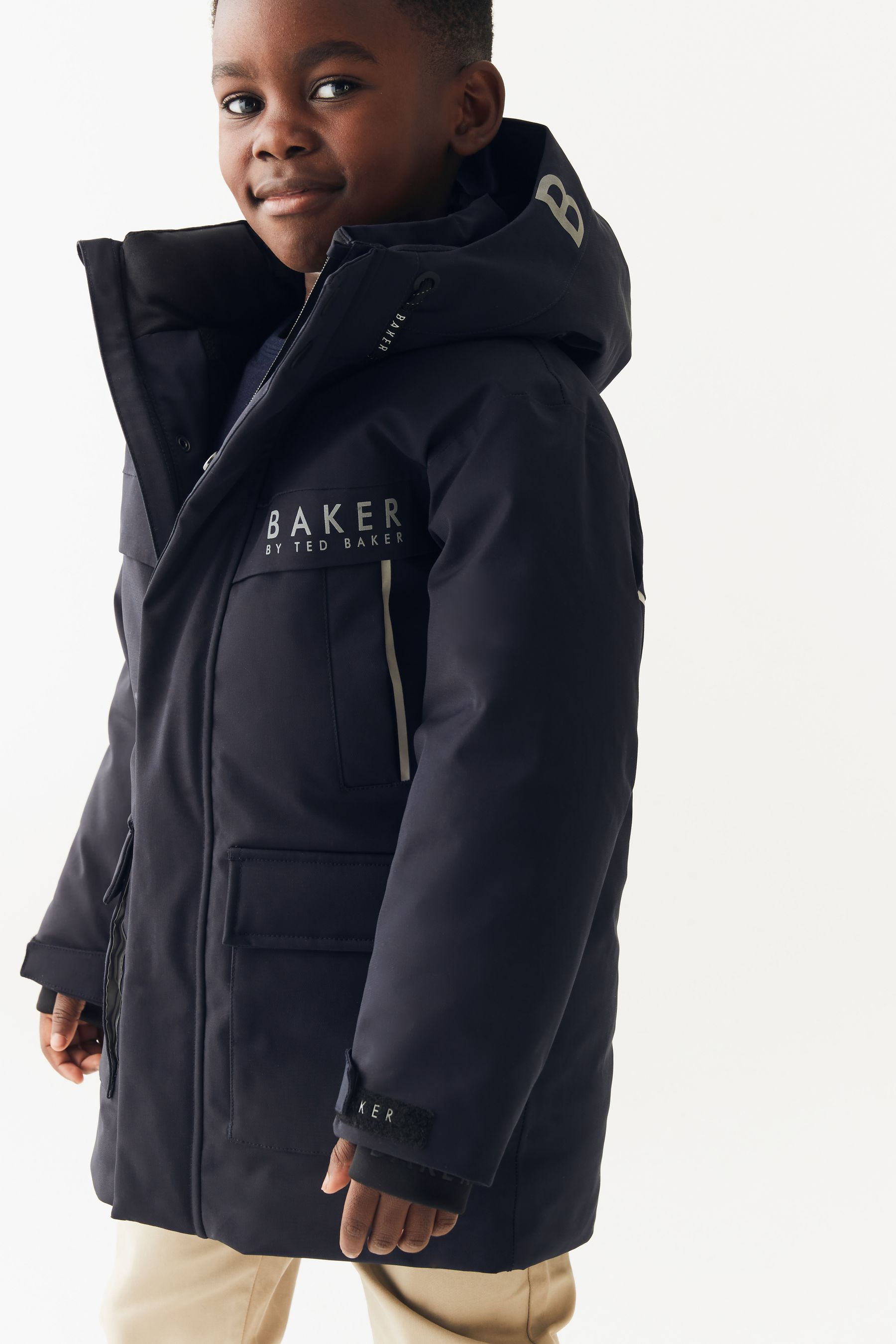 Buy Baker by Ted Baker Navy Waterproof Parka Coat from Next Luxembourg