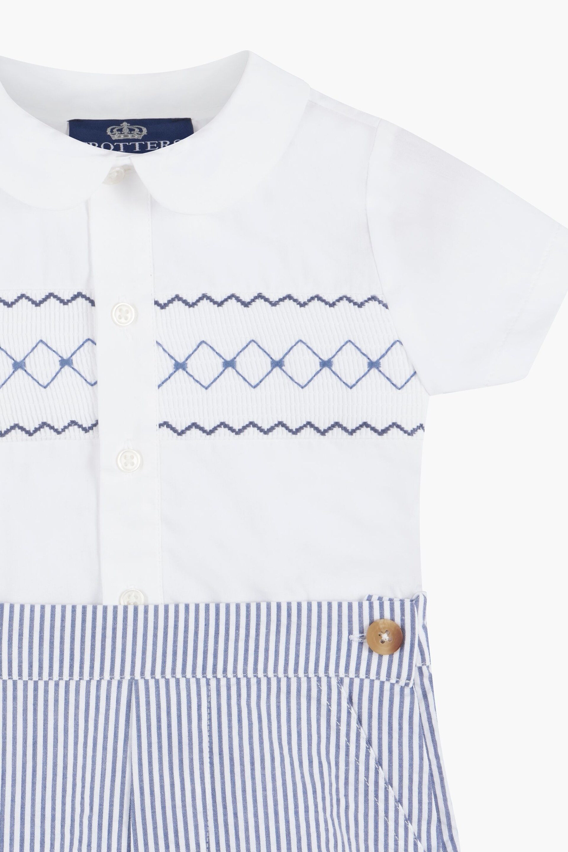 Trotters London Little Navy/White Cotton Rupert Set - Image 2 of 3