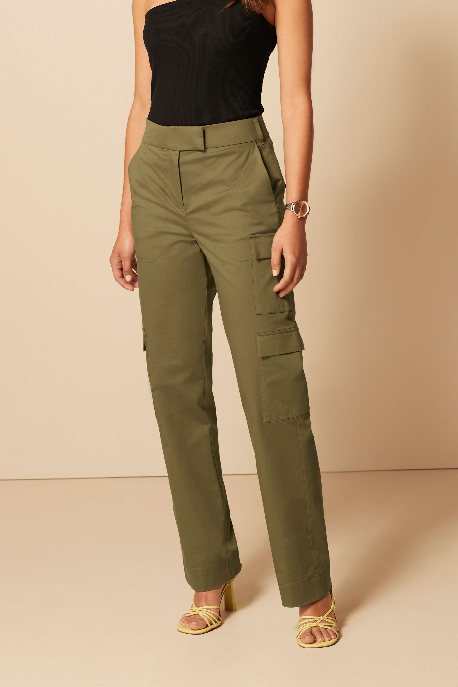 Green khaki pants womens store