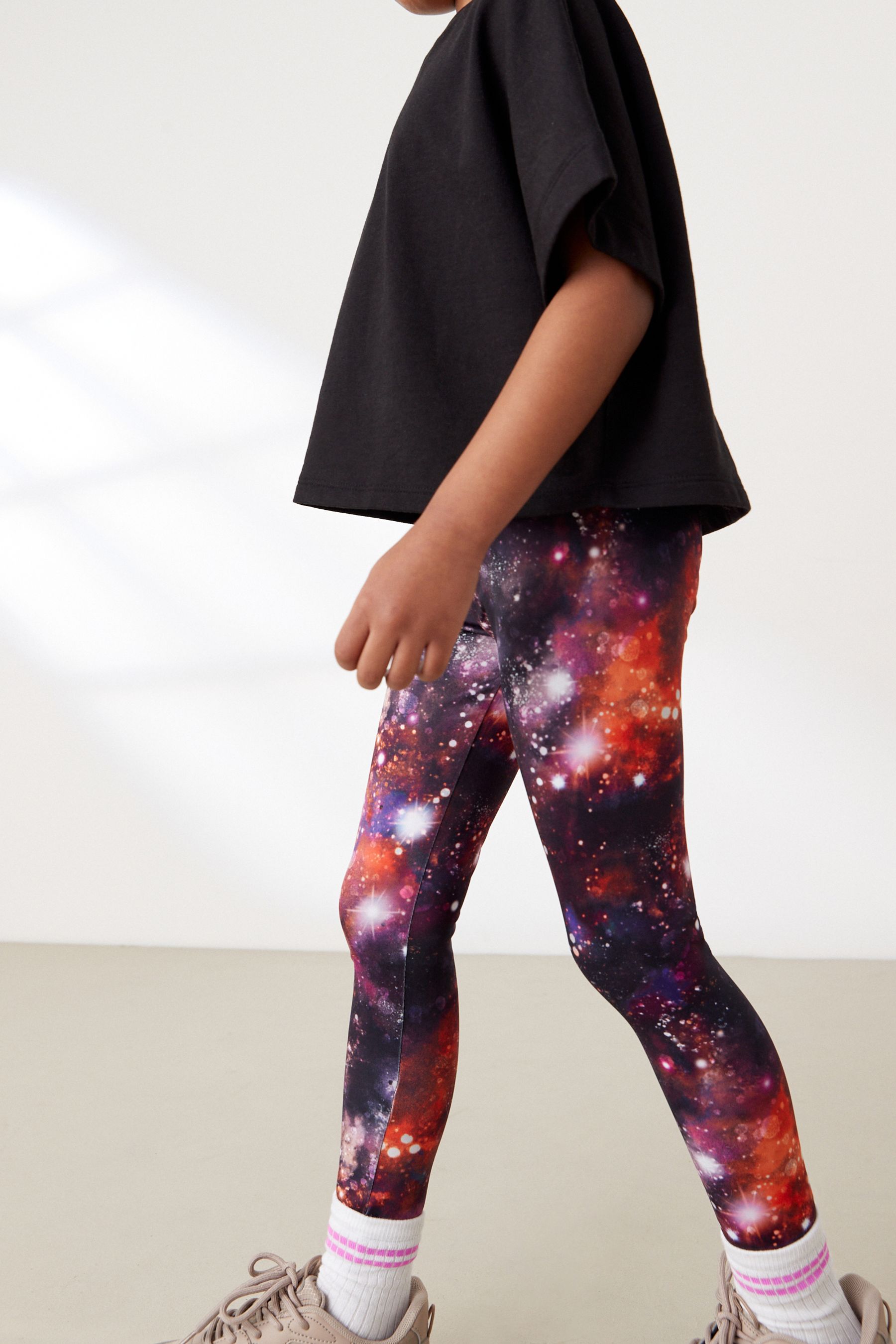 Buy Black Red Galaxy Print Sports Leggings 3 16yrs from Next Luxembourg