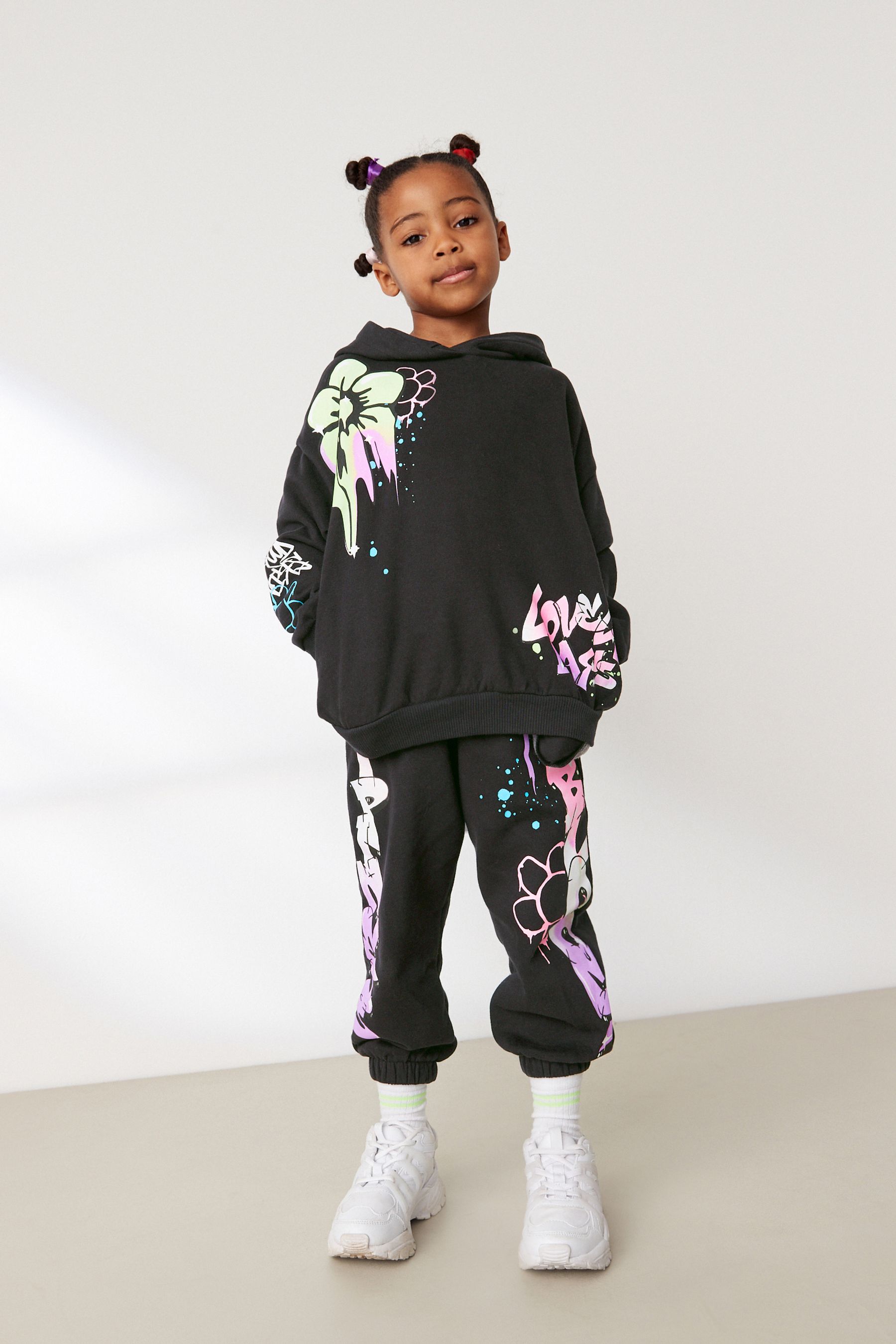 Graffiti print hoodie store