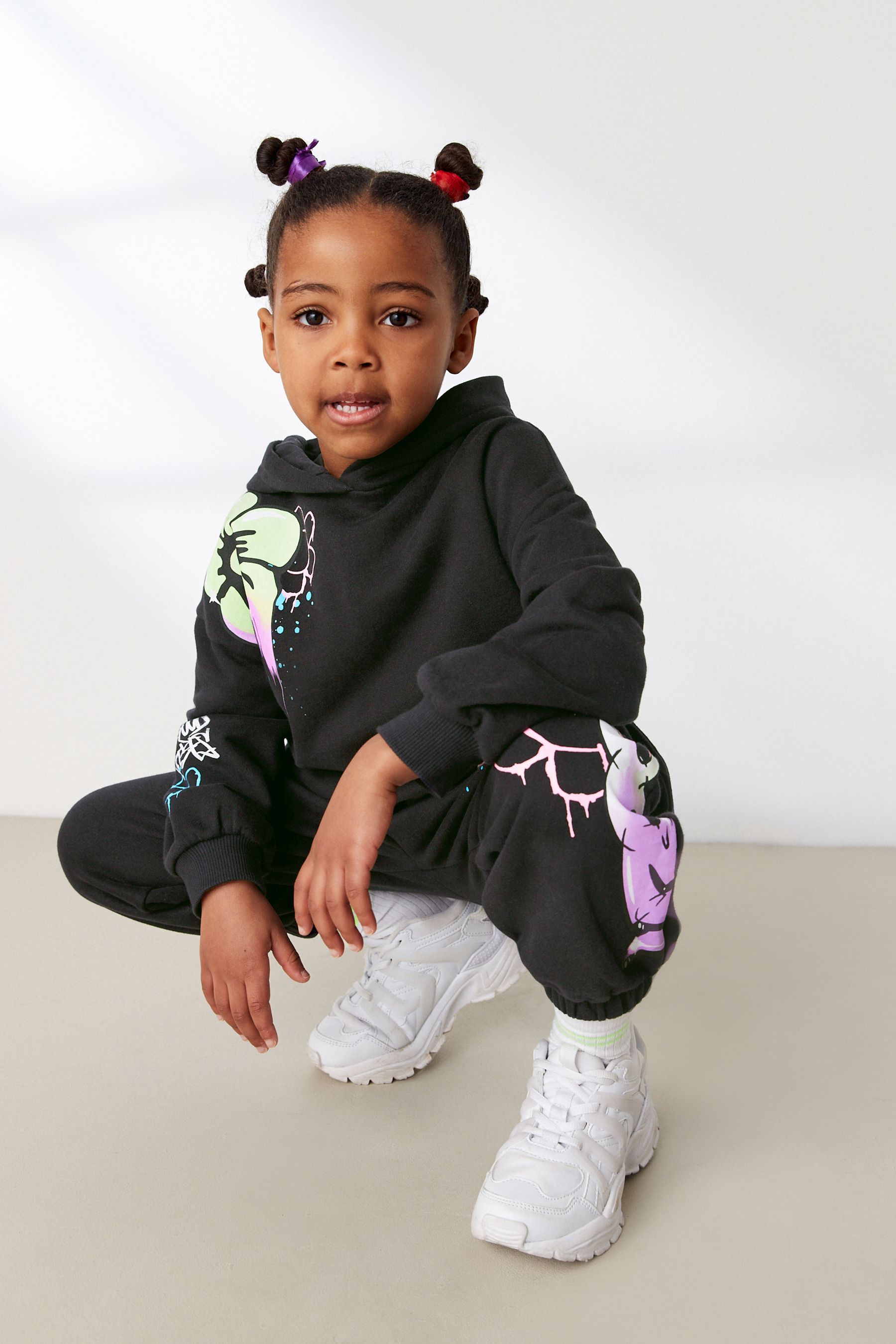 Graffiti print hoodie clearance