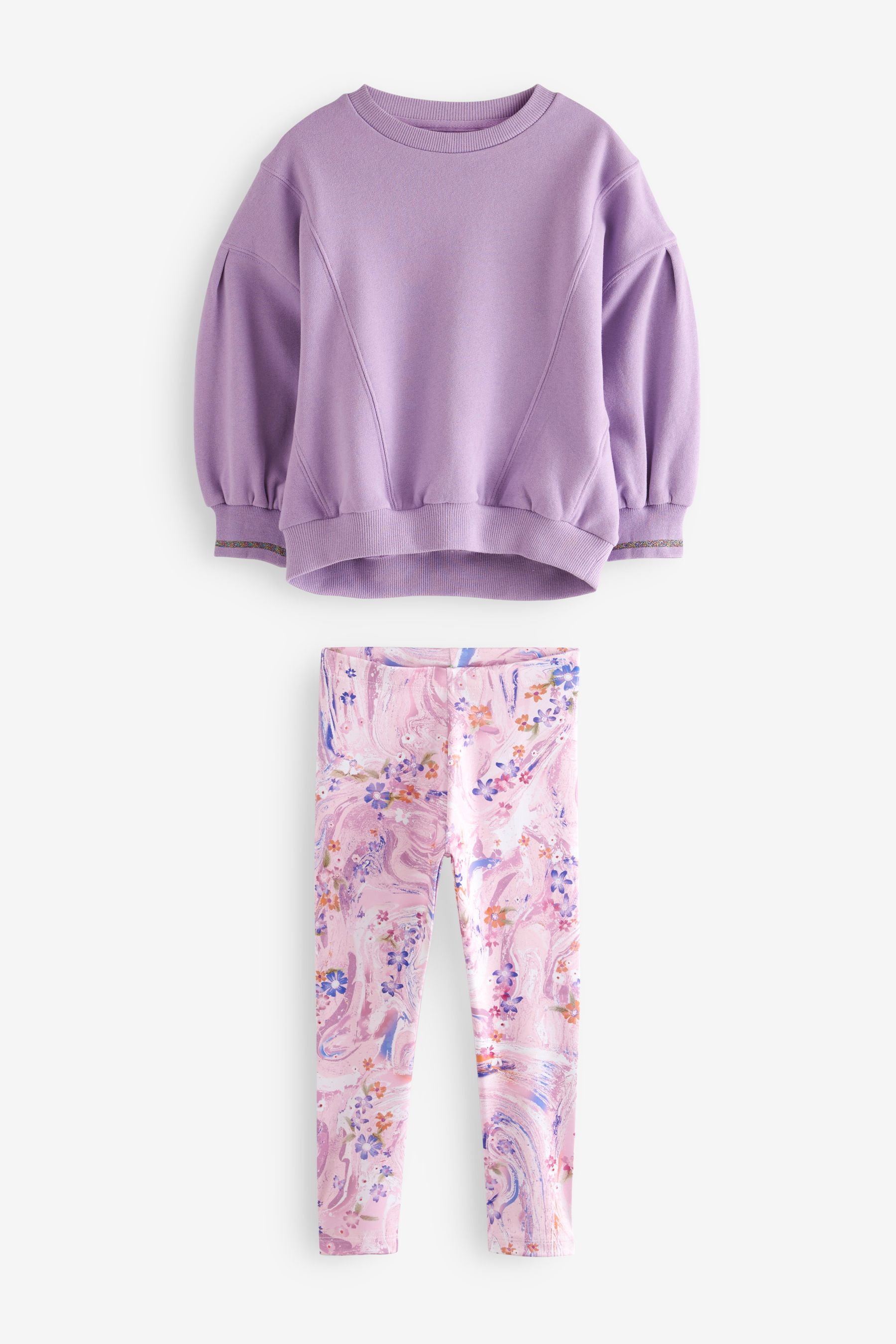 Buy Lilac Purple Sweatshirt And Leggings Set 3 16yrs from Next Luxembourg
